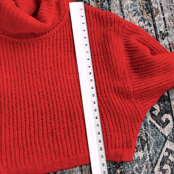 Anthropologie size M Pilcro Zamora Cowl Neck Sweater Orange alpaca wool blend - Picture 11 of 11